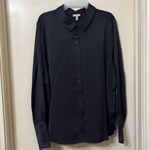 NWT Joie satin blouse  XXL black